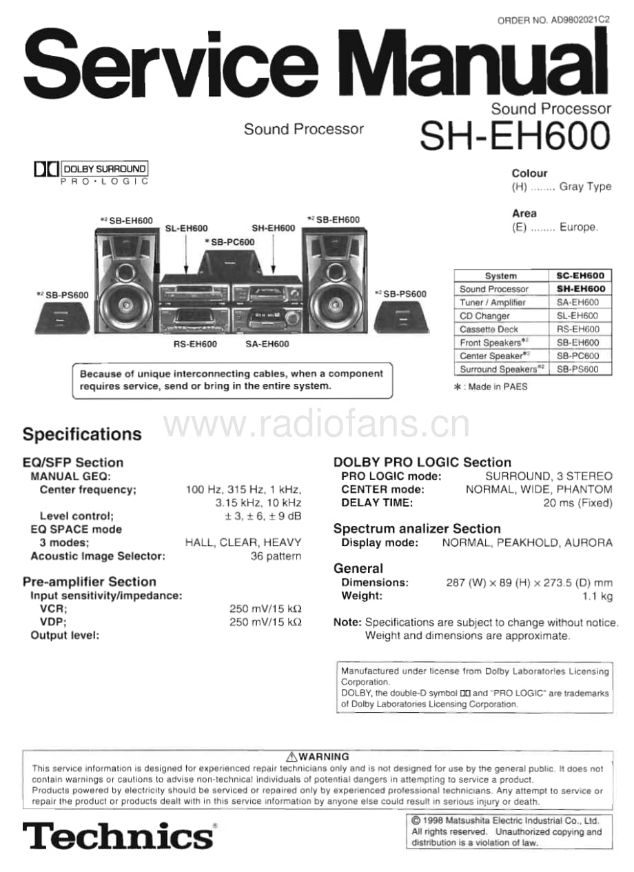 Technics-SHEH-600-Service-Manual电路原理图.pdf_第1页