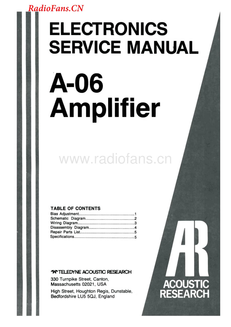 AcousticResearch-A06-int-sm维修电路图 手册.pdf_第1页