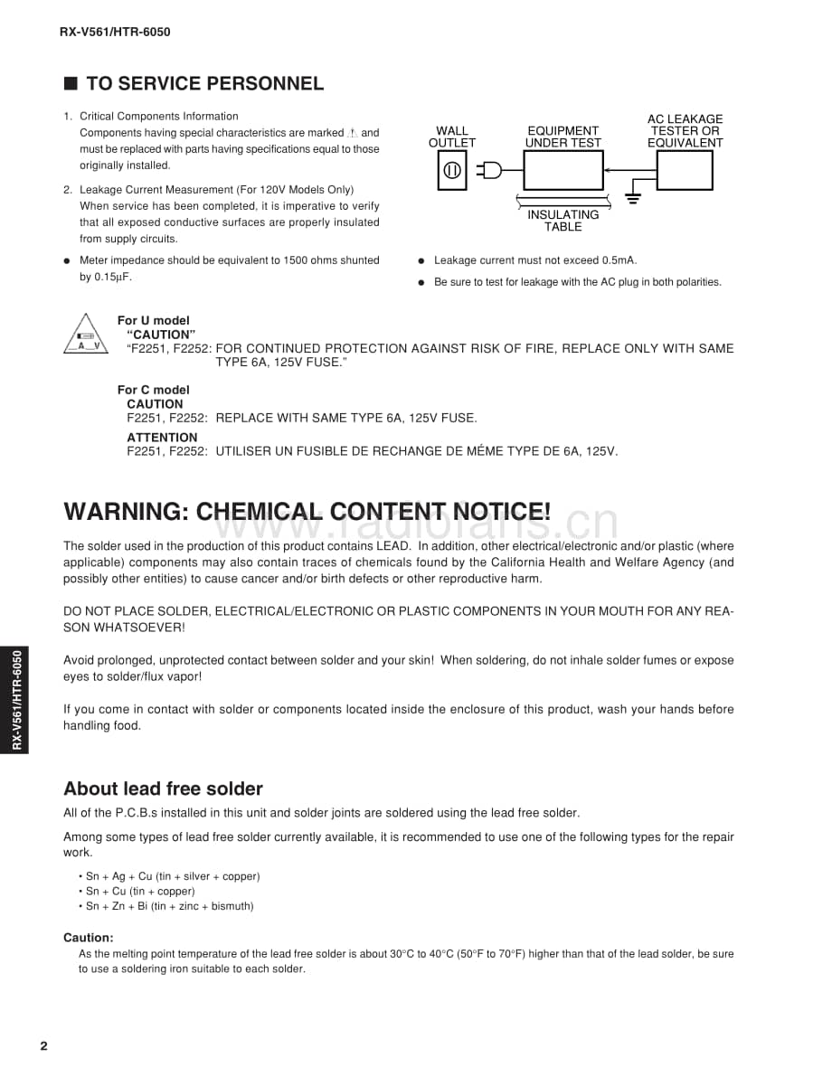 Yamaha-RXV-561-Service-Manual电路原理图.pdf_第2页