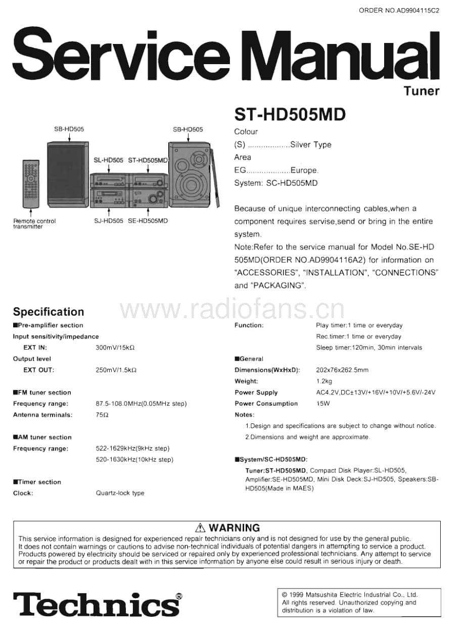 Technics-ST-HD-505-HD-Service-Manual电路原理图.pdf_第1页