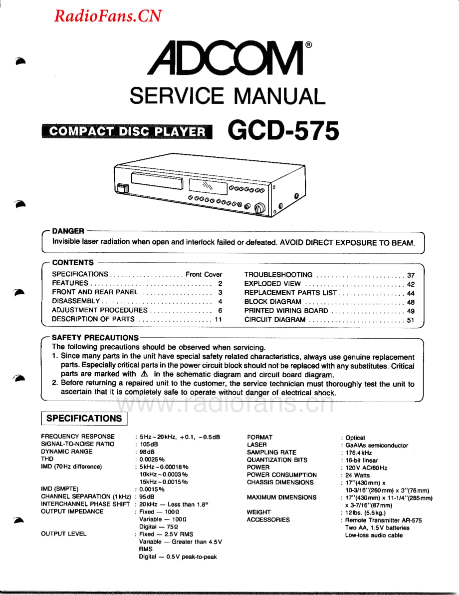 Adcom-GDC575-cd-sm维修电路图 手册.pdf_第2页