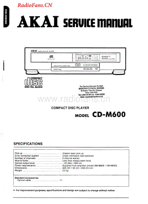Akai-M600-cd-sm维修电路图 手册.pdf