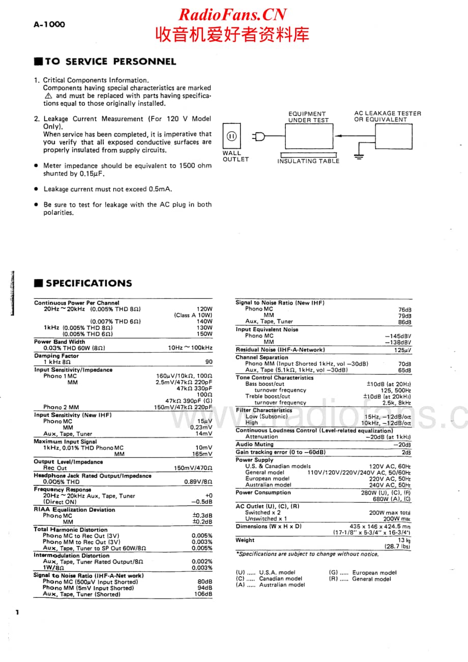 Yamaha-A-1000-Service-Manual电路原理图.pdf_第2页