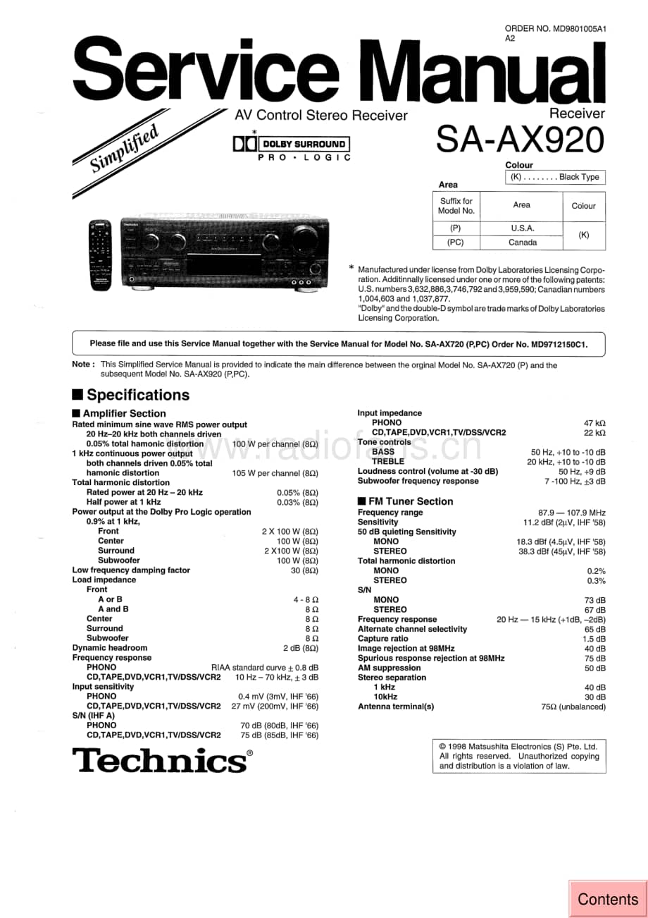 Technics-SAAX-920-Service-Manual电路原理图.pdf_第1页