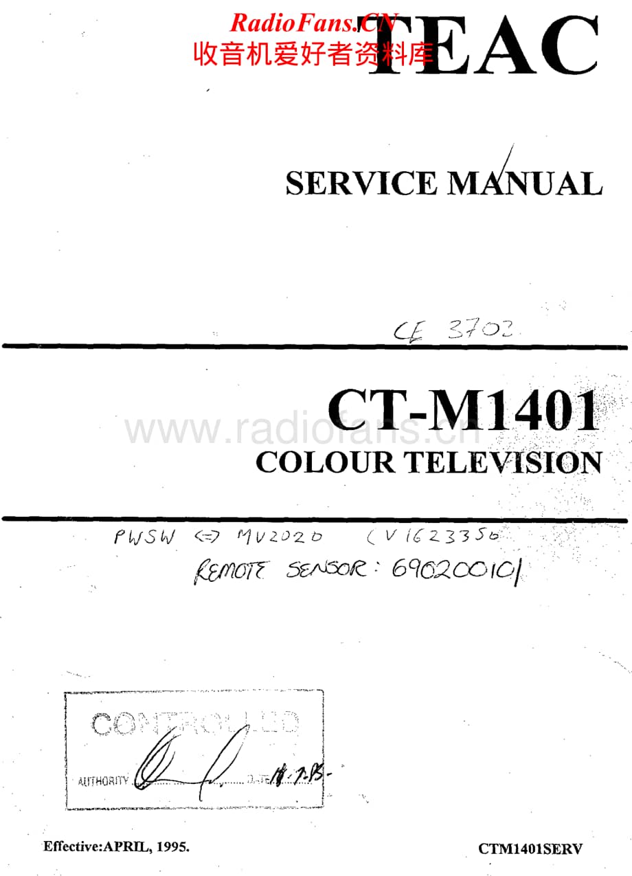 Teac-CT-M1401-Service-Manual电路原理图.pdf_第1页