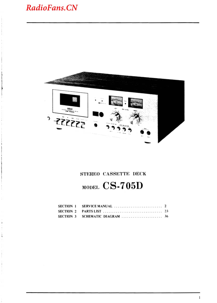 Akai-CS705D-tape-sm维修电路图 手册.pdf_第1页