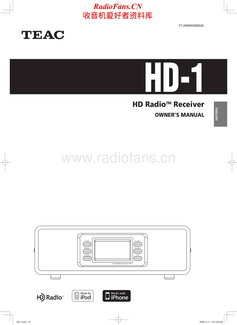 Teac-HD-1-Service-Manual电路原理图.pdf_第1页