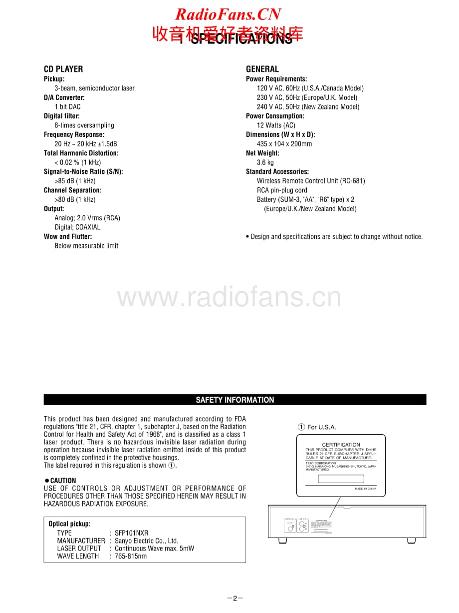 Teac-CDP-1450-Service-Manual电路原理图.pdf_第2页