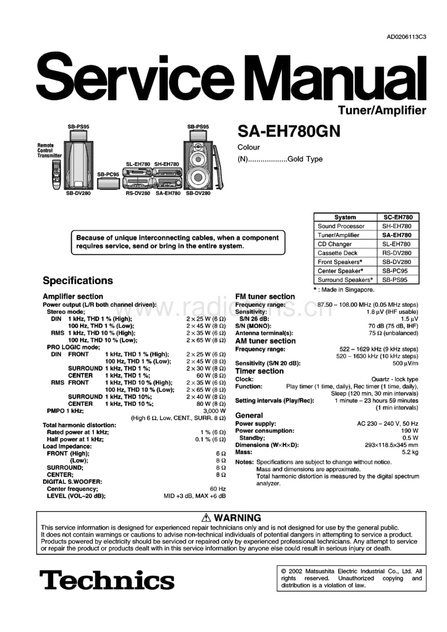 Technics-SAEH-780-GN-Service-Manual电路原理图.pdf_第1页