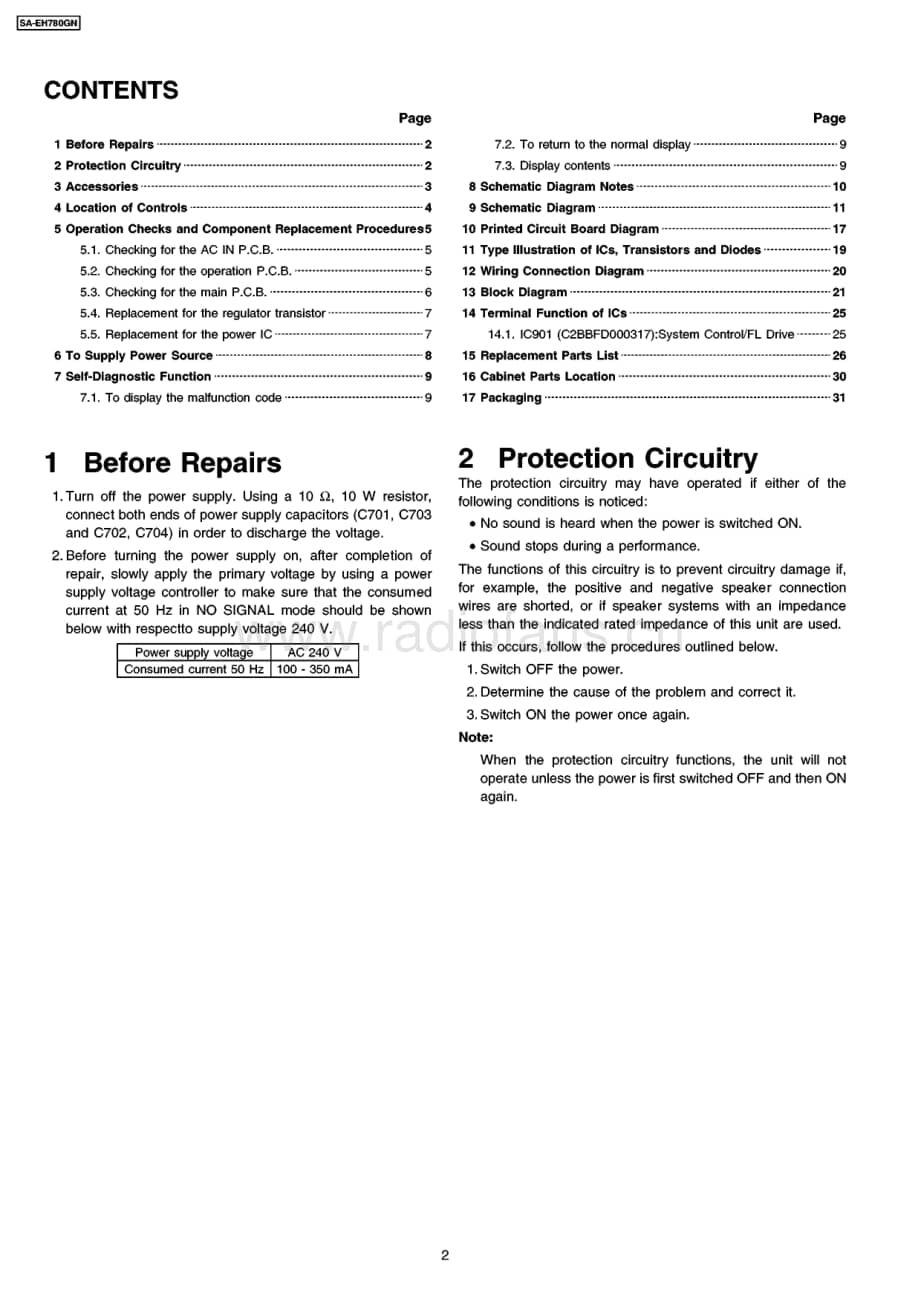 Technics-SAEH-780-GN-Service-Manual电路原理图.pdf_第2页