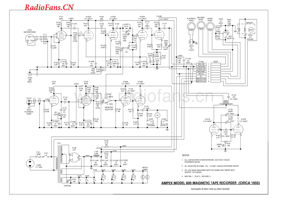 Ampex-600-tape-sch维修电路图 手册.pdf_第1页