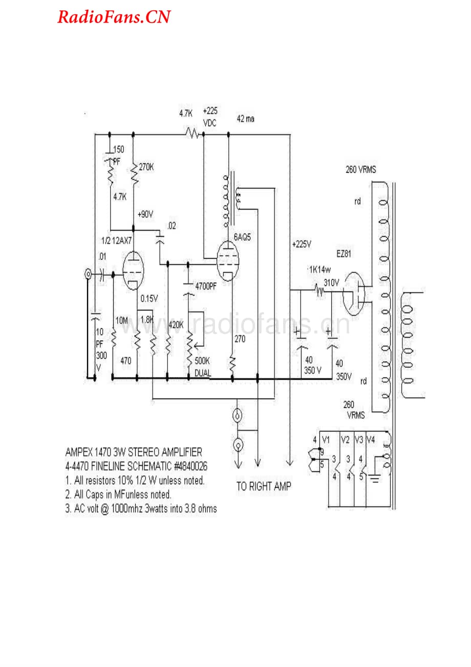 Ampex-1470-pwr-sch维修电路图 手册.pdf_第1页