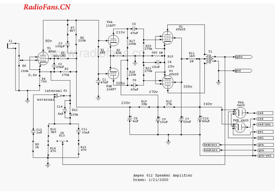 Ampex-612-pwr-sch维修电路图 手册.pdf_第1页