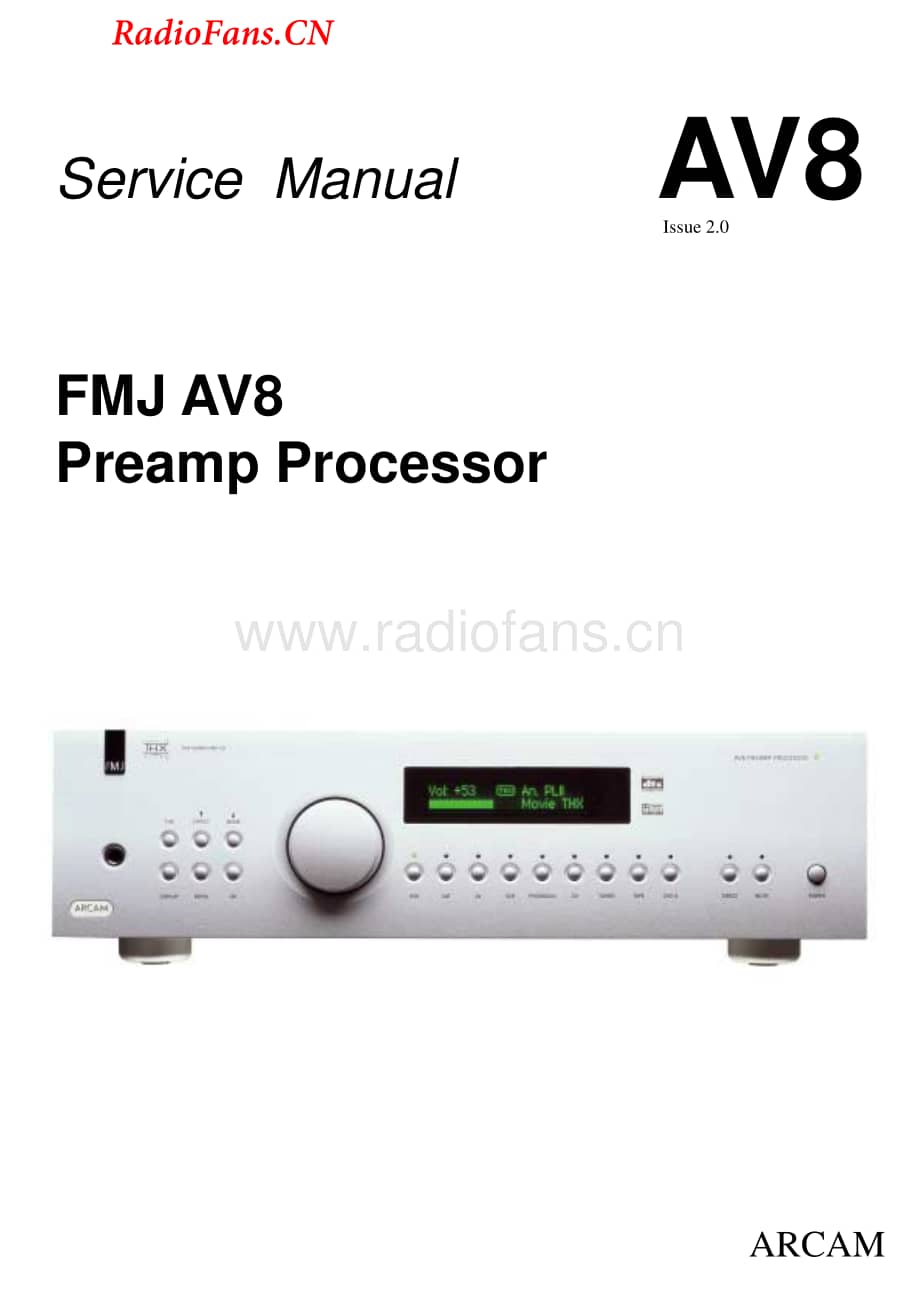 Arcam-AV8-avr-sm维修电路图 手册.pdf_第1页