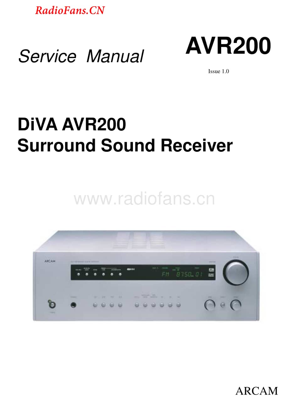 Arcam-DivaAVR200-av-sm维修电路图 手册.pdf_第1页