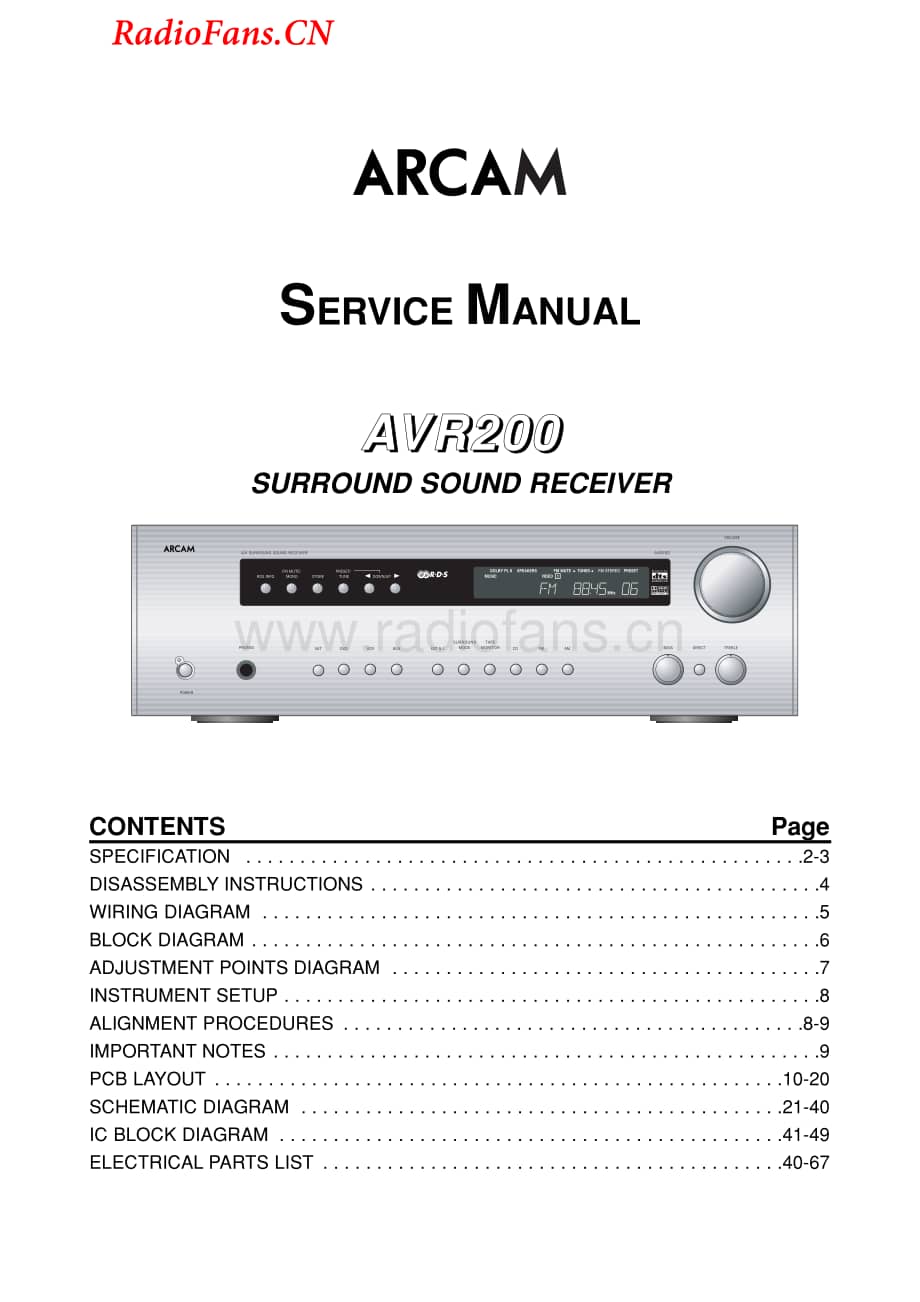 Arcam-DivaAVR200-av-sm维修电路图 手册.pdf_第2页