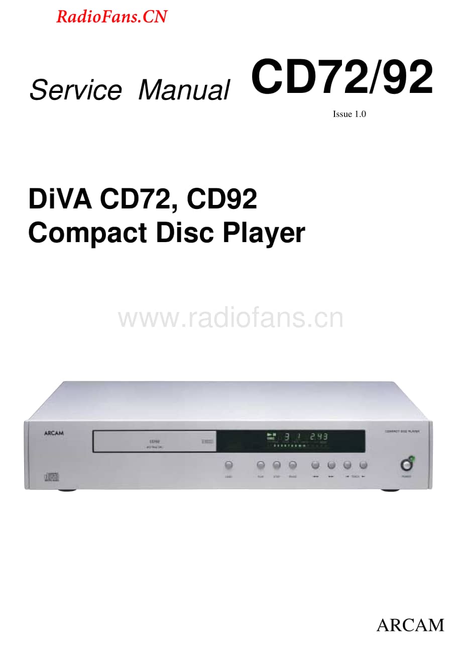 Arcam-DivaCD72-cd-sm维修电路图 手册.pdf_第1页