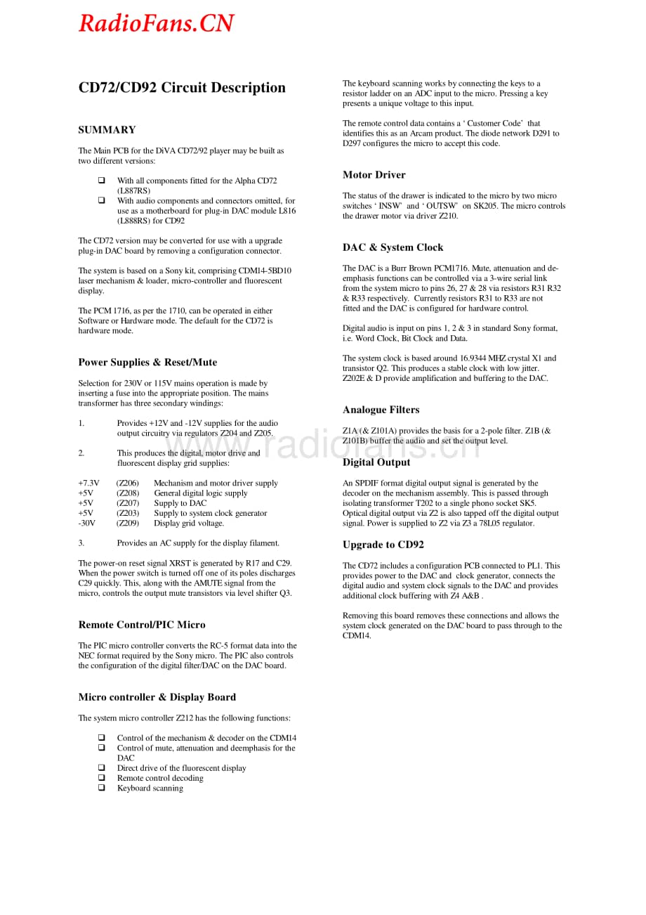 Arcam-DivaCD72-cd-sm维修电路图 手册.pdf_第3页