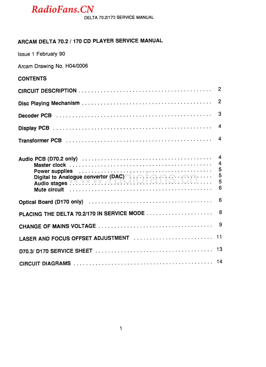 Arcam-Delta170-cd-sm维修电路图 手册.pdf_第2页