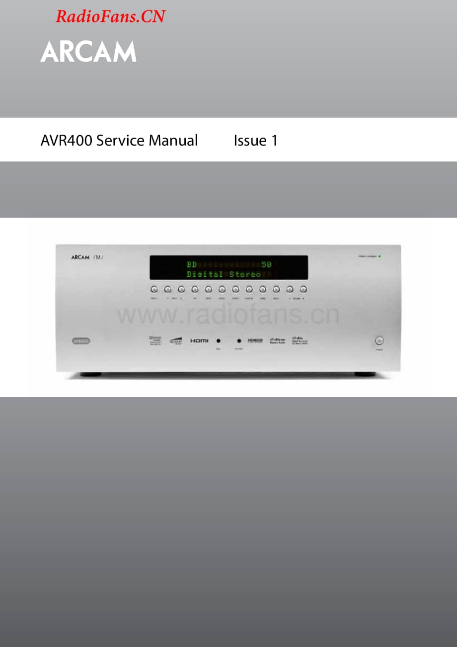 Arcam-AVR400-avr-sm维修电路图 手册.pdf_第1页