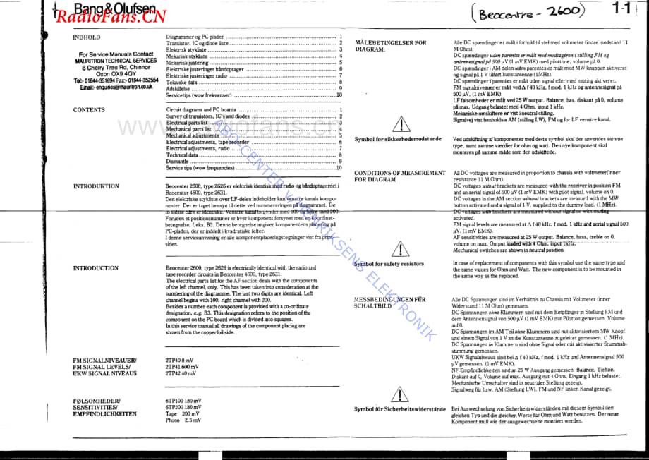 B&O-Beocenter2600维修电路图 手册.pdf_第1页