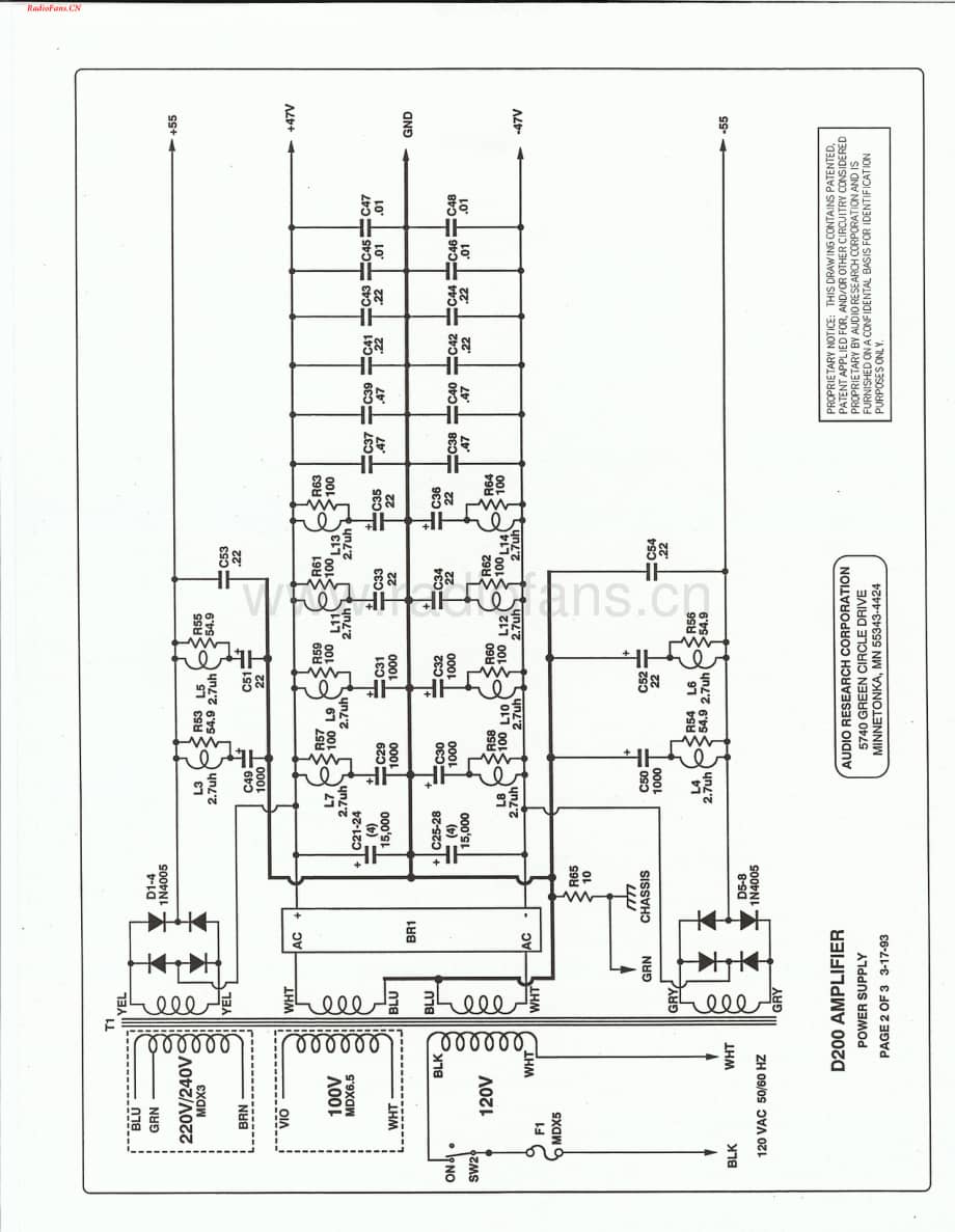 AudioResearch-D200-pwr-sch维修电路图 手册.pdf_第3页