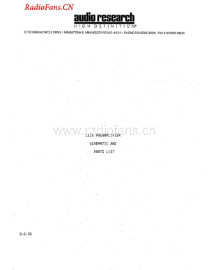 AudioResearch-LS15-pre-sch维修电路图 手册.pdf