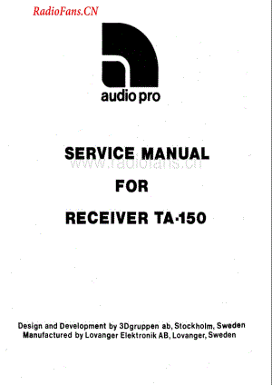 AudioPro-TA150-rec-sm维修电路图 手册.pdf