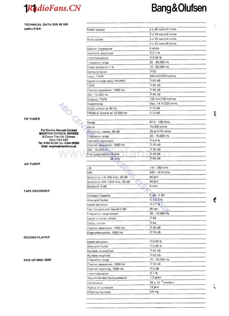 B&O-Beocenter4600-type-2631维修电路图 手册.pdf_第3页