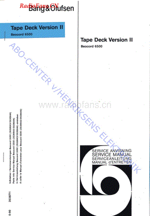 B&O-Beocord6500MKII-type-49xx维修电路图 手册.pdf