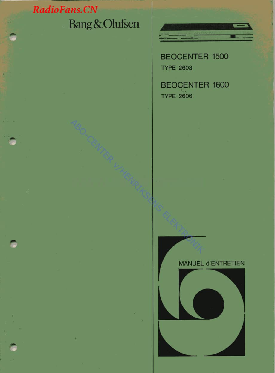 B&O-Beocenter1600-type-2606维修电路图 手册.pdf_第1页