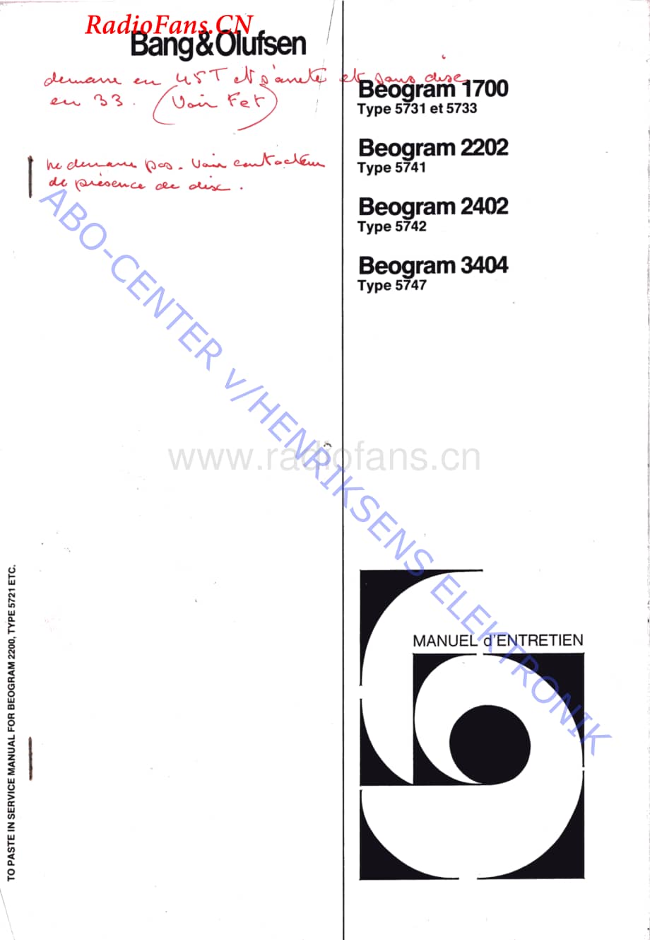 B&O-Beogram2202-type-5741维修电路图 手册.pdf_第1页