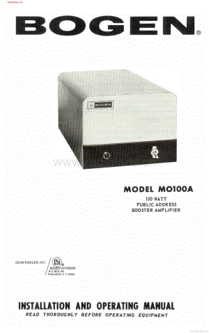 Bogen-MO100A-pa-sm维修电路图 手册.pdf