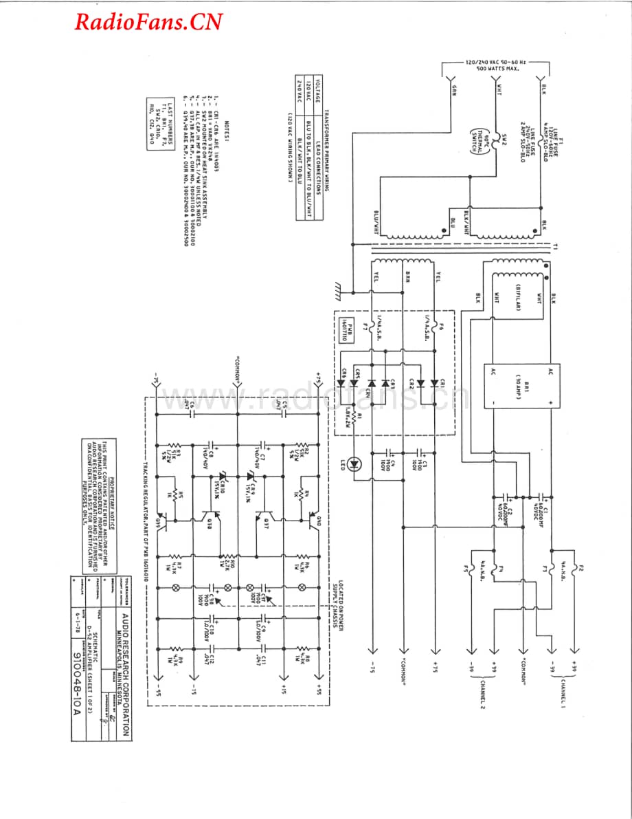 AudioResearch-D52-pwr-sch维修电路图 手册.pdf_第2页