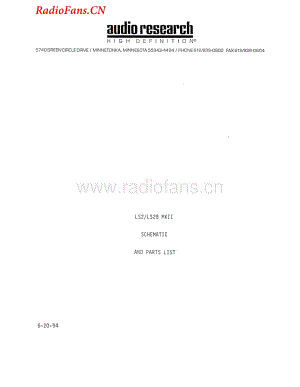 AudioResearch-LS2-pre-sm维修电路图 手册.pdf