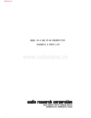 AudioResearch-SP4A-pre-sch维修电路图 手册.pdf