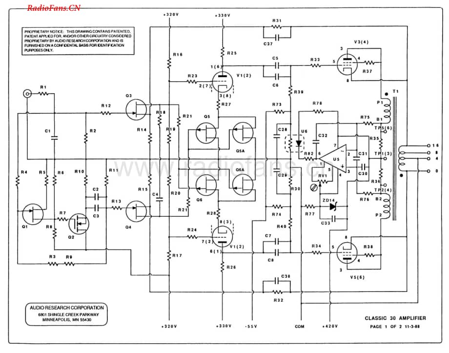 AudioResearch-Classic30-pwr-sch维修电路图 手册.pdf_第1页