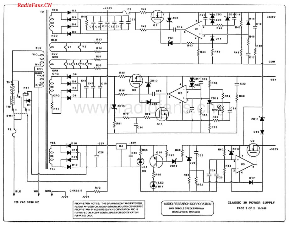 AudioResearch-Classic30-pwr-sch维修电路图 手册.pdf_第2页