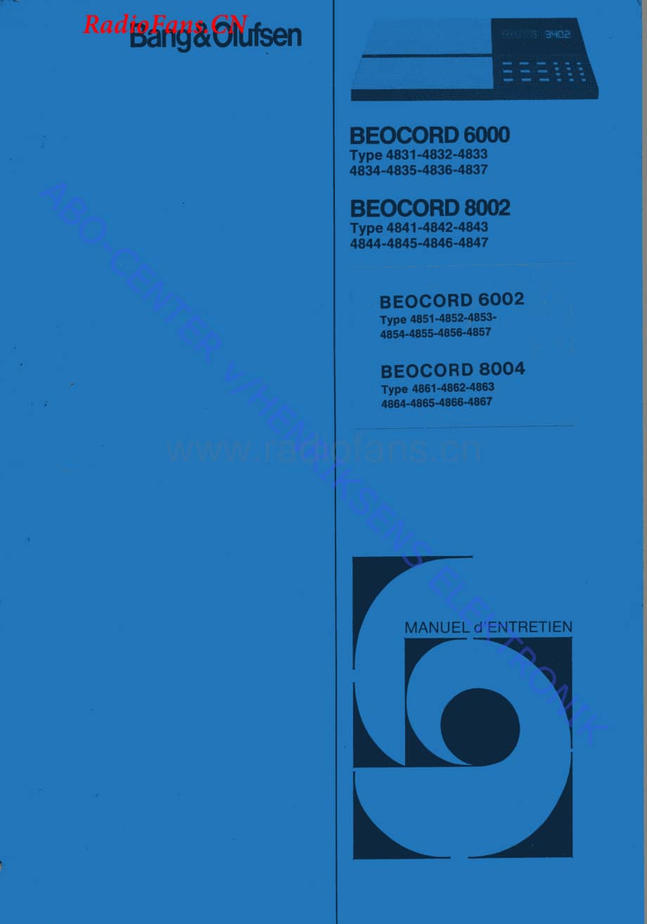 B&O-Beocord6002-type-485x维修电路图 手册.pdf_第1页