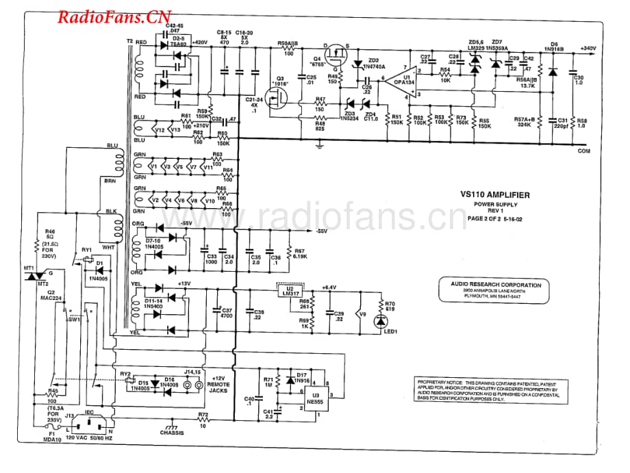 AudioResearch-VS110-pwr-sch维修电路图 手册.pdf_第1页