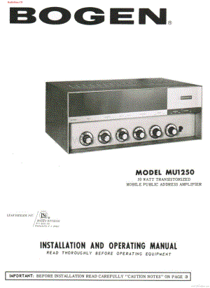 Bogen-MU1250-pa-sm维修电路图 手册.pdf