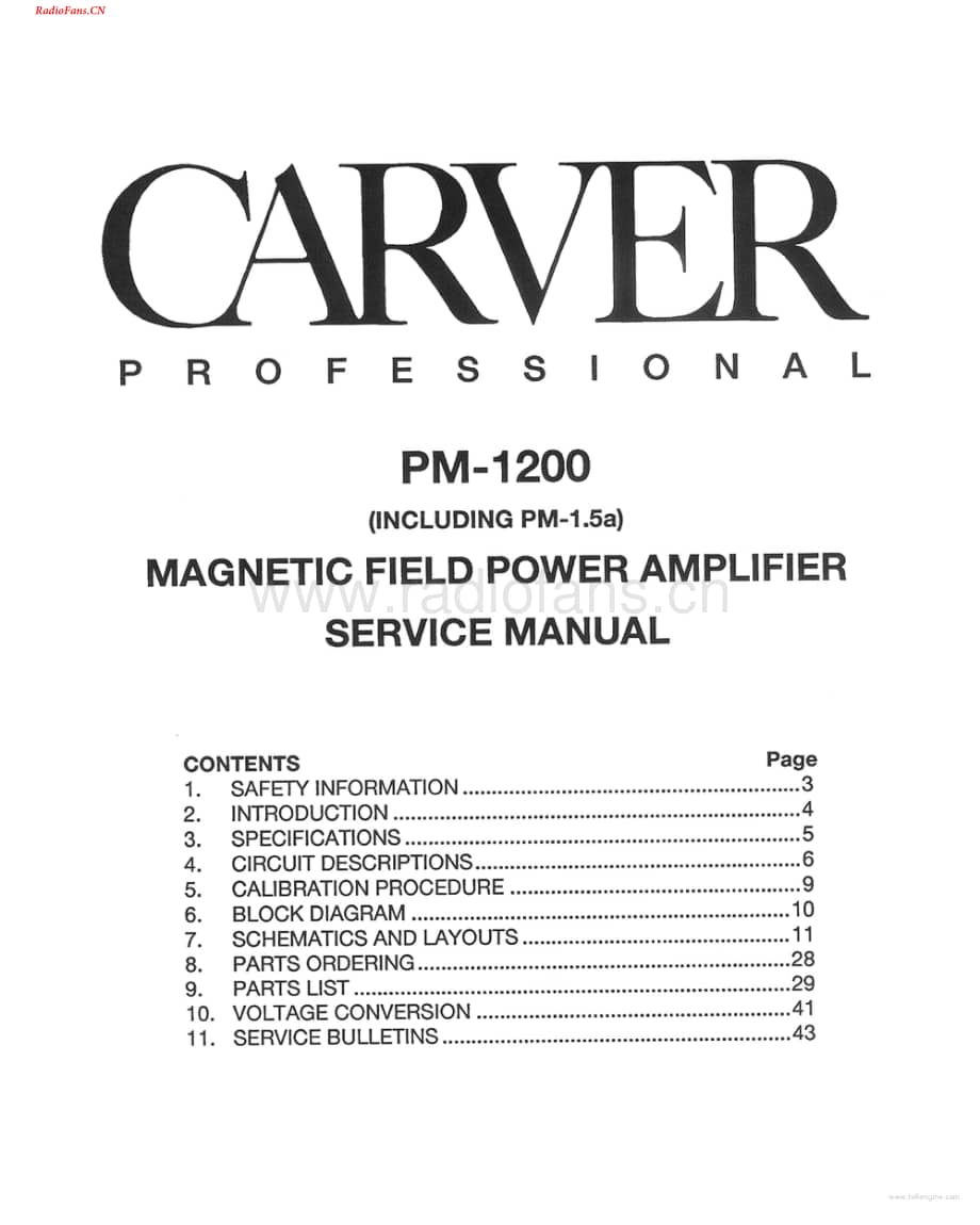 Carver-PM1,5A-pwr-sm维修电路图 手册.pdf_第1页