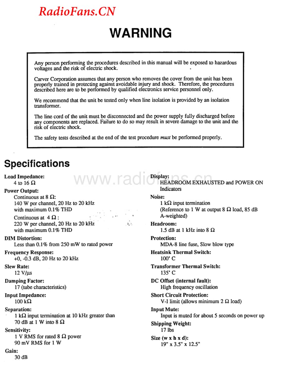 Carver-M0.5T-pwr-sm维修电路图 手册.pdf_第2页