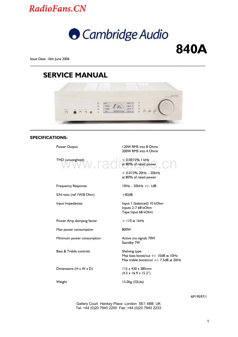 Cambridge-840A-int-sm维修电路图 手册.pdf_第1页