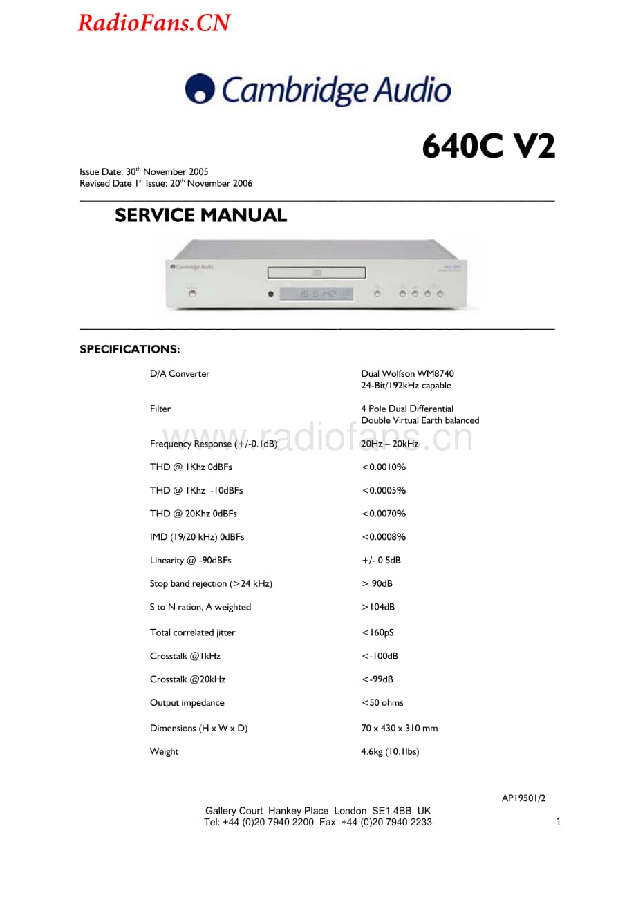 Cambridge-640CV2-cd-sm维修电路图 手册.pdf_第1页