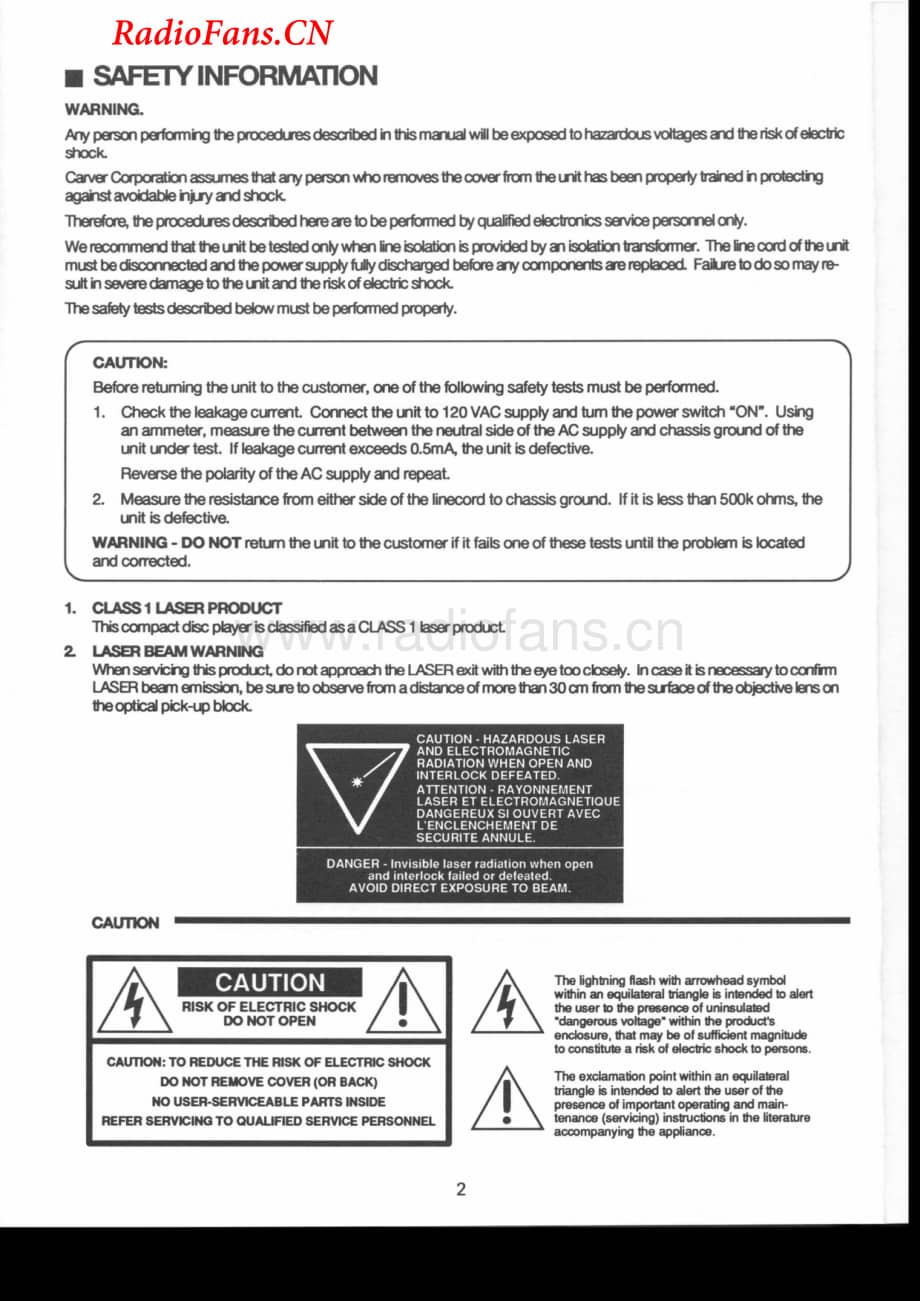 Carver-SDA390T-cd-sm维修电路图 手册.pdf_第2页