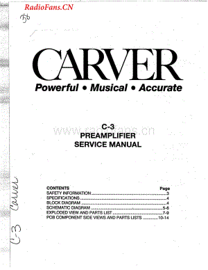 Carver-C3-pre-sm维修电路图 手册.pdf