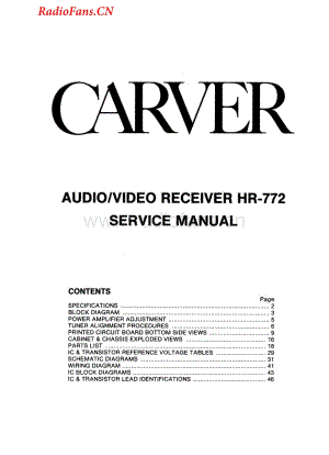 Carver-HR772-rec-sm维修电路图 手册.pdf