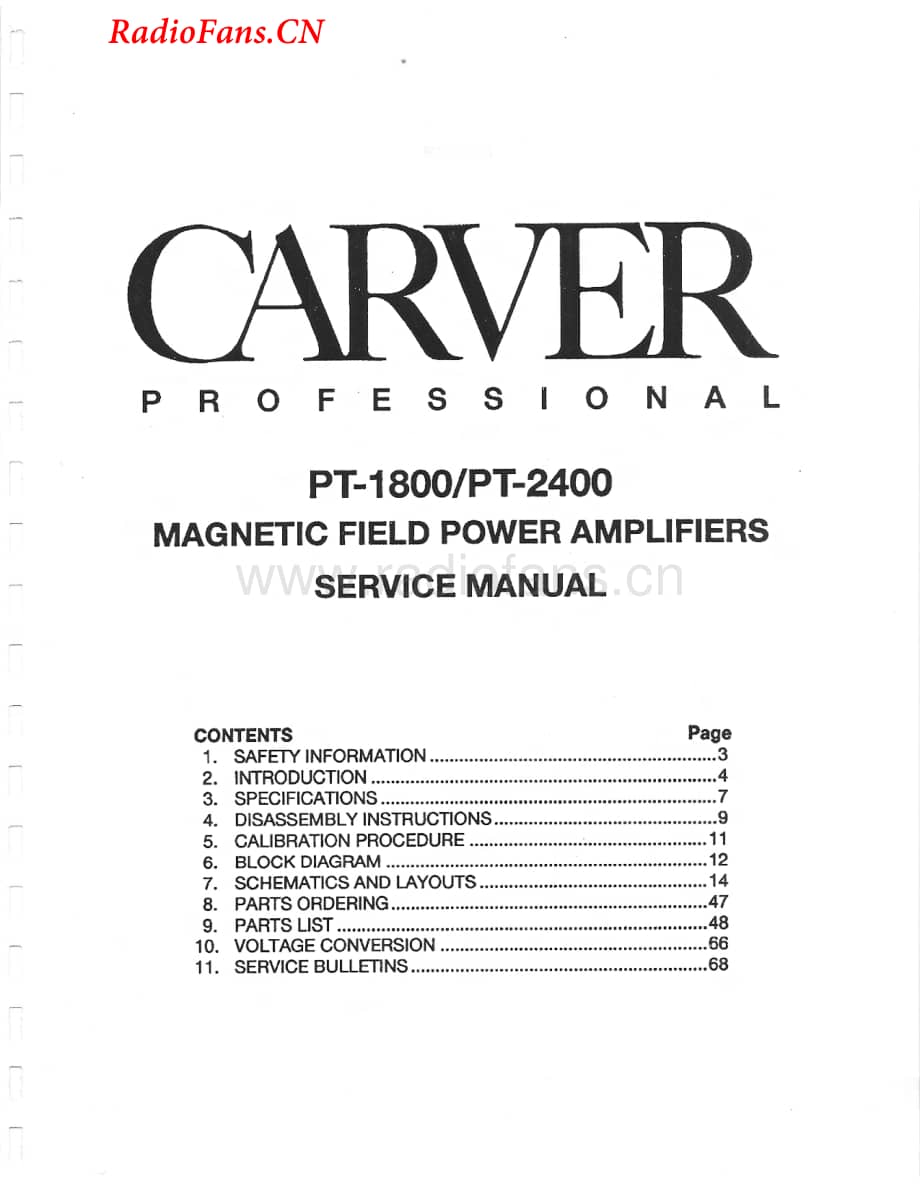 Carver-PT2400-pwr-sch维修电路图 手册.pdf_第1页