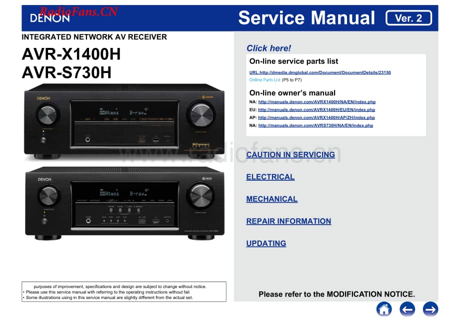 Denon-AVRX1400H-avr-sm维修电路图 手册.pdf_第1页